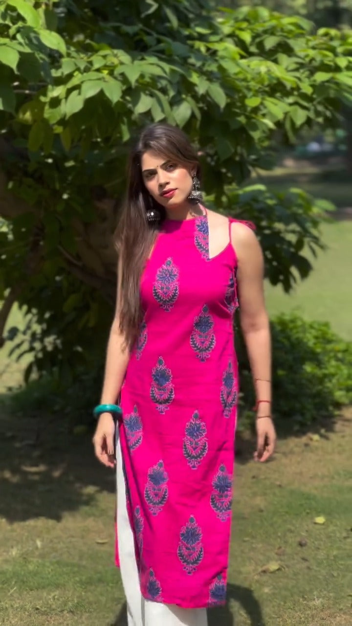 block printed kurti or short top