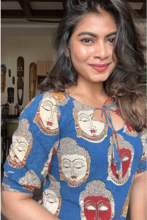 Traditional Indian Ethnic Wear Kathakali Print Kurtis( fabric is likely breathable, Poly rayon)